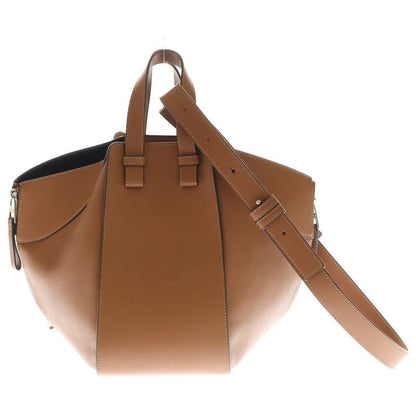 Loewe Hammock Small 2-Way Shoulder Bag Brown Leather Silver