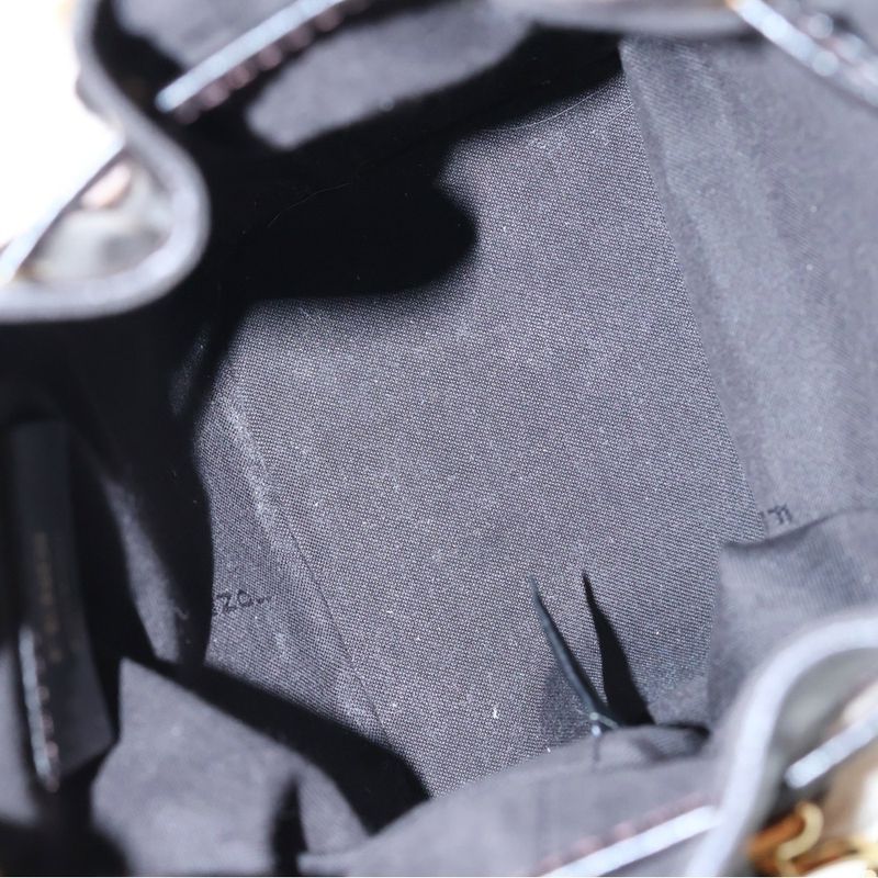 Fendi Pre Owned Mono Tresor Bucket Bag Mini Black Beige