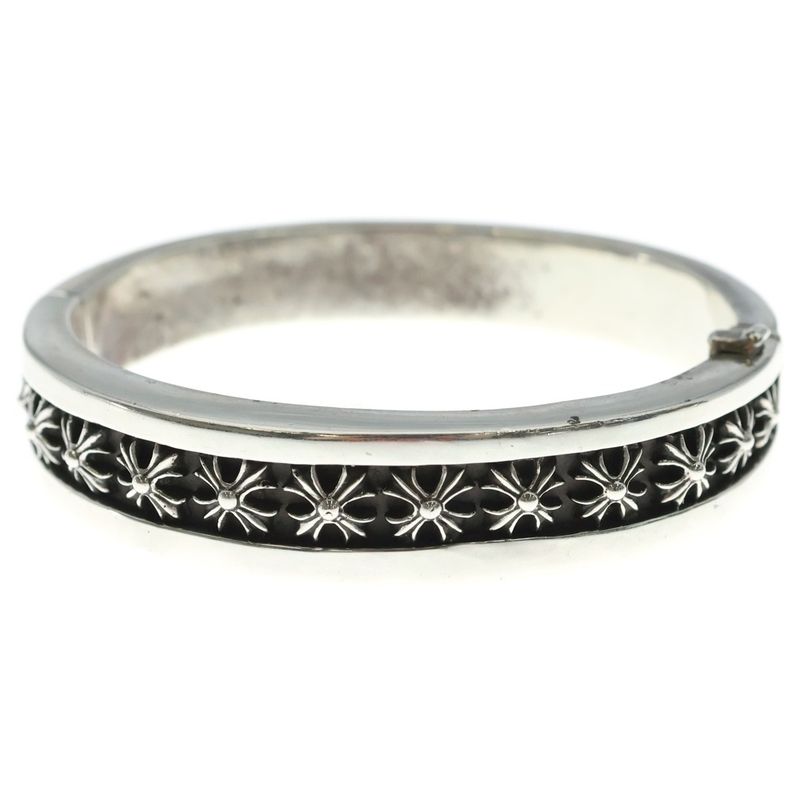 Chrome Hearts Narrow CH Plus Band Bracelet Silver