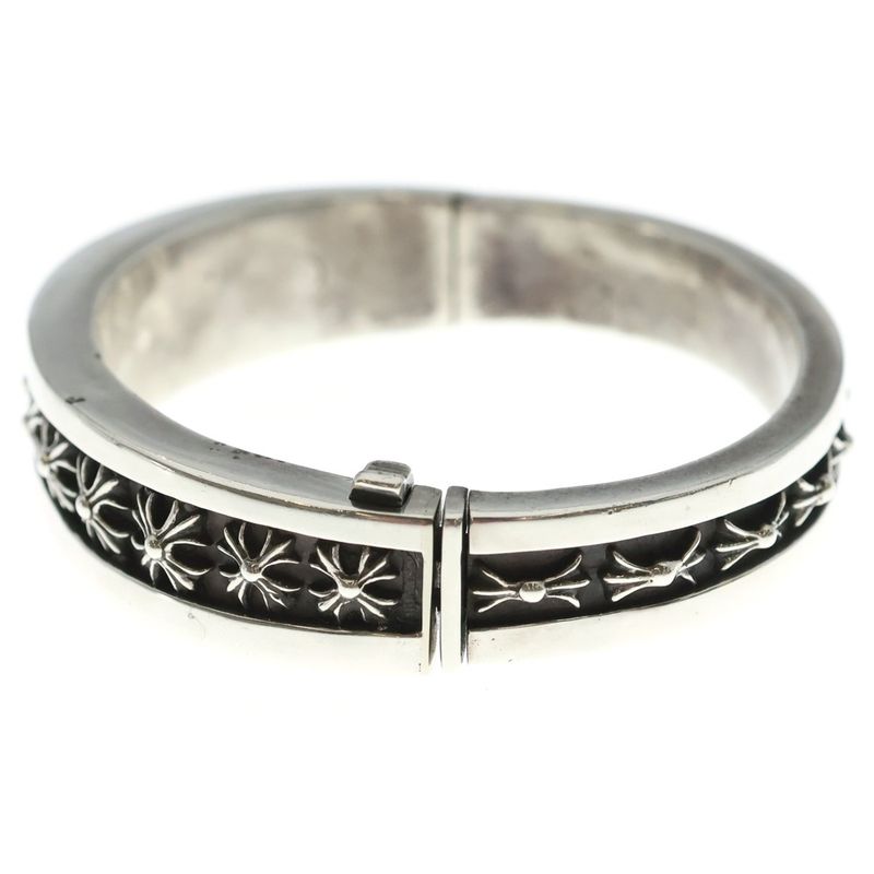 Chrome Hearts Narrow CH Plus Band Bracelet Silver