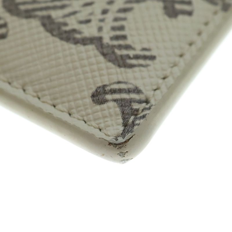 Celine Triomphe Leather Card Case Ivory Brown