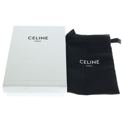 Celine Triomphe Leather Card Case Ivory Brown