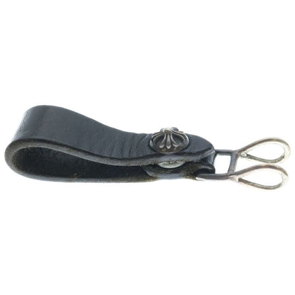 Chrome Hearts Belt Loop Cross Ball Button Leather Silver Black