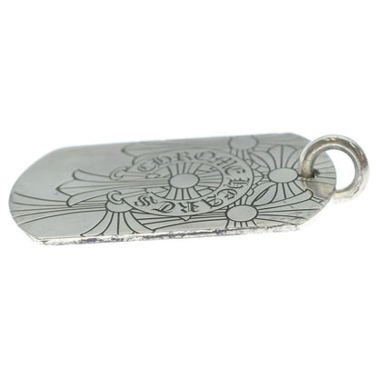 Chrome Hearts D Tag Lrg God Bless Dog Tag Large Pendant Top Silver