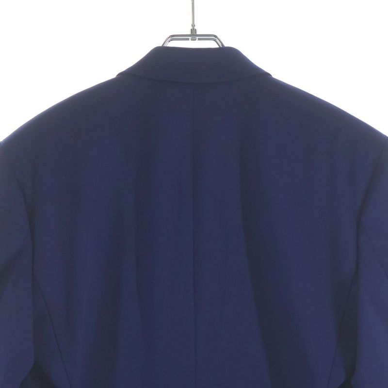 Balenciaga Gold Button Wool Double Breasted Tweed Jacket Blue