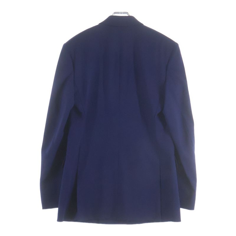 Balenciaga Gold Button Wool Double Breasted Tweed Jacket Blue