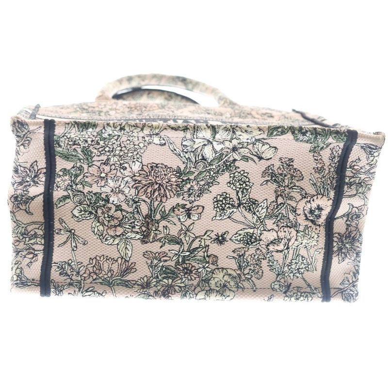 Dior Book Tote Small Flower Pattern Jacquard Canvas Hand Pink