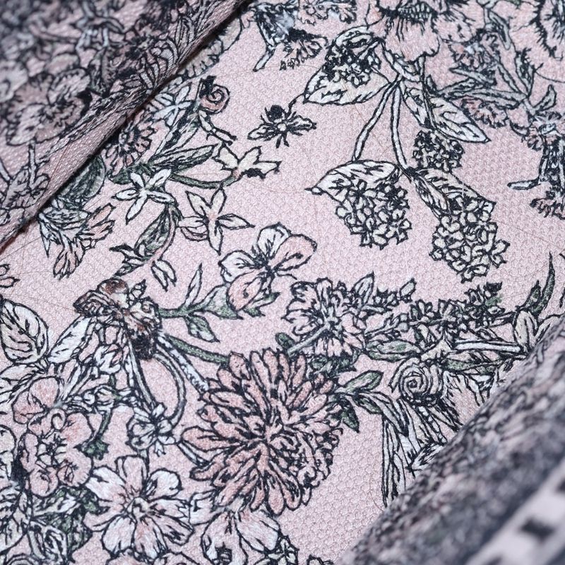 Dior Book Tote Small Flower Pattern Jacquard Canvas Hand Pink