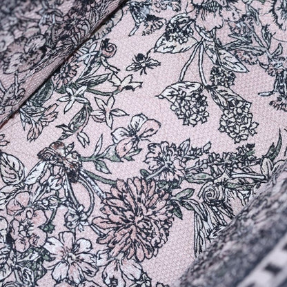 Dior Book Tote Small Flower Pattern Jacquard Canvas Hand Pink