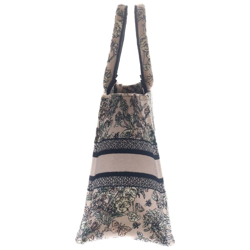 Dior Book Tote Small Flower Pattern Jacquard Canvas Hand Pink