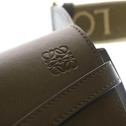 Loewe Gate Dual Mini Shoulder Bag Khaki Green Leather Gold