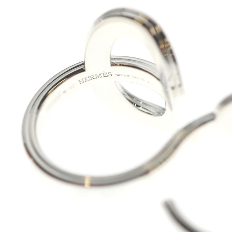Hermes Chaine D'ancre Double Ring Silver