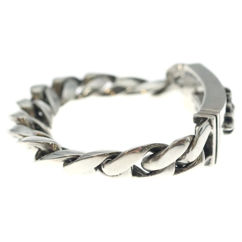 Chrome Hearts ID Floral Crs Cross ID Classic Link Bracelet Silver