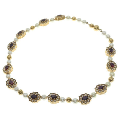 Louis Vuitton Dynasty Flower Pearl Gold Necklace