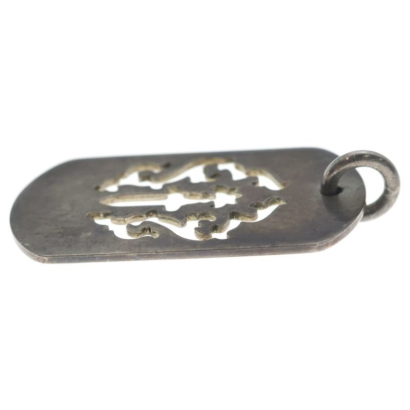 Chrome Hearts D Tag Lrg Dagger Vine Daga Cutout Dog Tag Large Pendant Top Silver