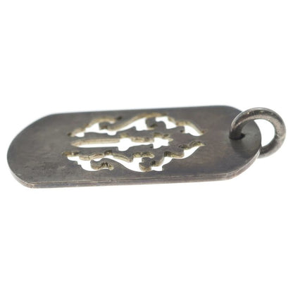 Chrome Hearts D Tag Lrg Dagger Vine Daga Cutout Dog Tag Large Pendant Top Silver