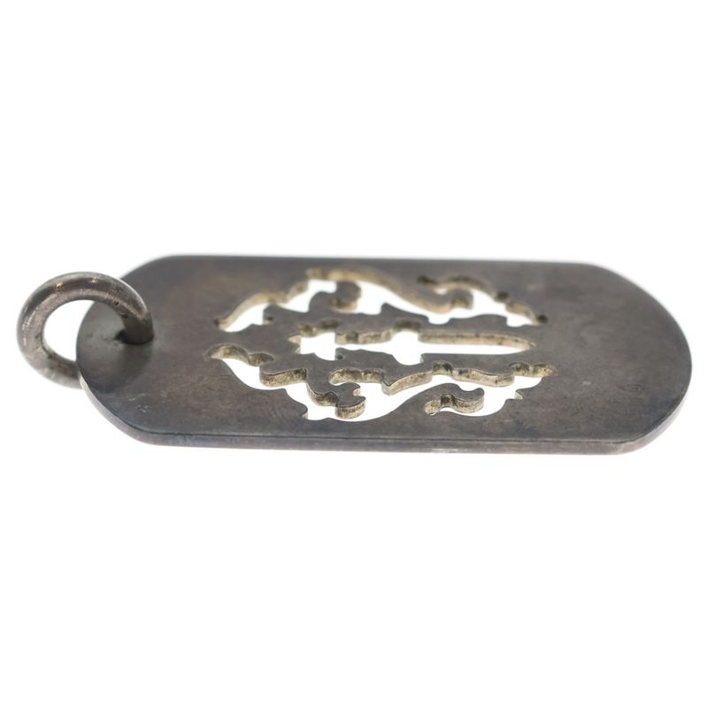 Chrome Hearts D Tag Lrg Dagger Vine Daga Cutout Dog Tag Large Pendant Top Silver