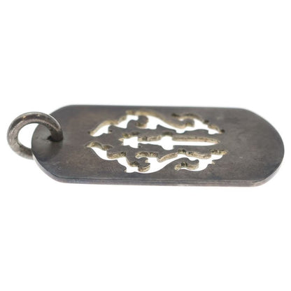 Chrome Hearts D Tag Lrg Dagger Vine Daga Cutout Dog Tag Large Pendant Top Silver