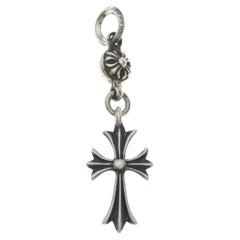 Chrome Hearts Tny CH Crs 1 Ball Tiny CH Cross Charm Pendant Top Silver