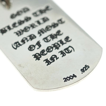 Chrome Hearts D Tag Lrg God Bless God Breath Dog Tag Large Necklace Top