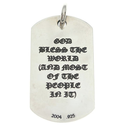 Chrome Hearts D Tag Lrg God Bless God Breath Dog Tag Large Necklace Top