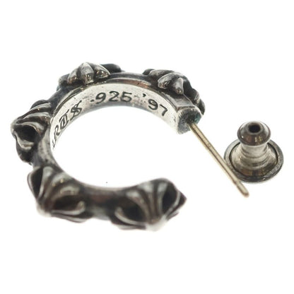 Chrome Hearts Hoop Cross Band Earrings Silver