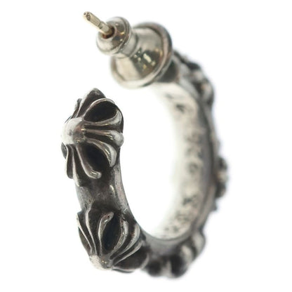 Chrome Hearts Hoop Cross Band Earrings Silver