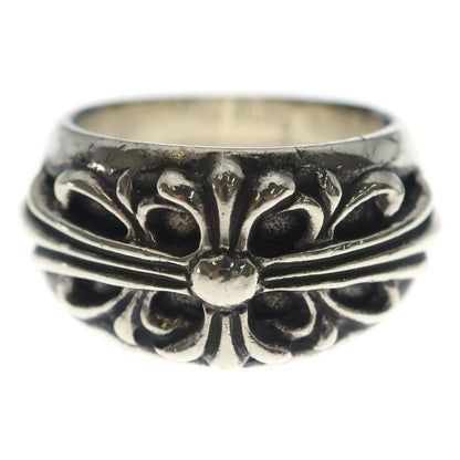 Chrome Hearts Flrl Crs Floral Cross Ring Silver