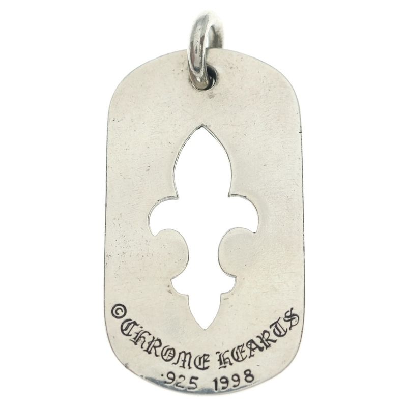 Chrome Hearts D Tag Lrg CO Fle Cutout Flange Dog Tag Necklace Top