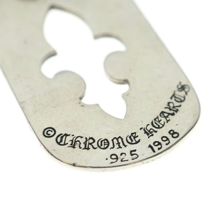 Chrome Hearts D Tag Lrg CO Fle Cutout Flange Dog Tag Necklace Top