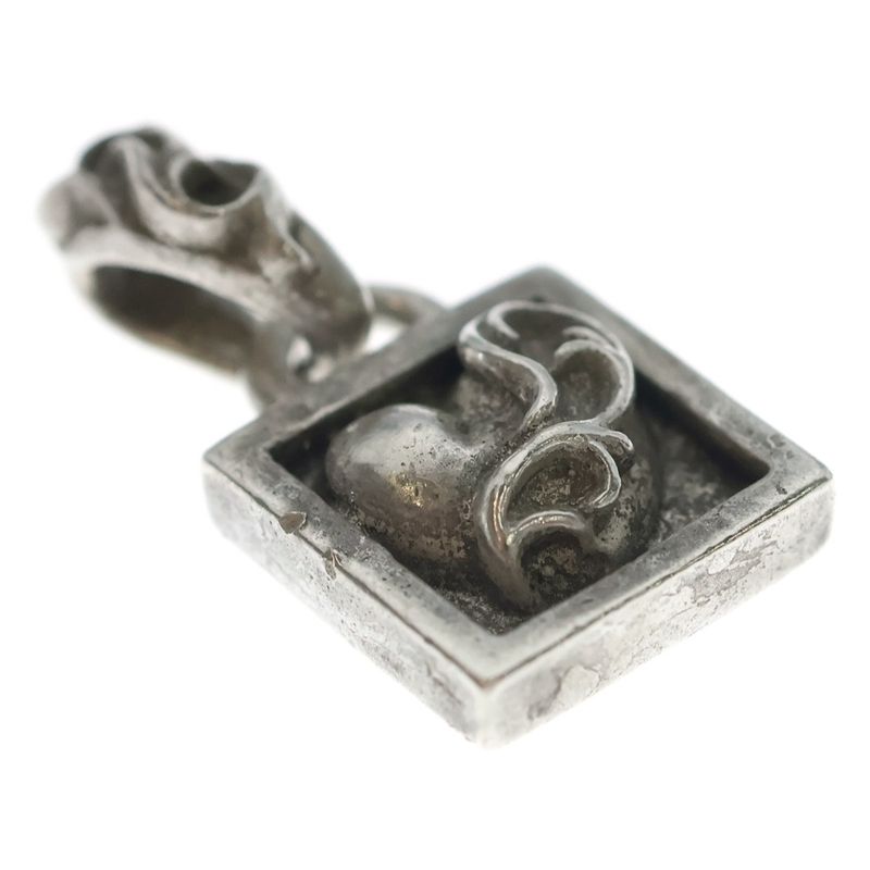 Chrome Hearts Framed Heart Charm Pendant Top Silver