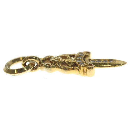 Chrome Hearts 22k 5 Dagger P Dia 5 Charm Pave Diamond Pendant Top Gold