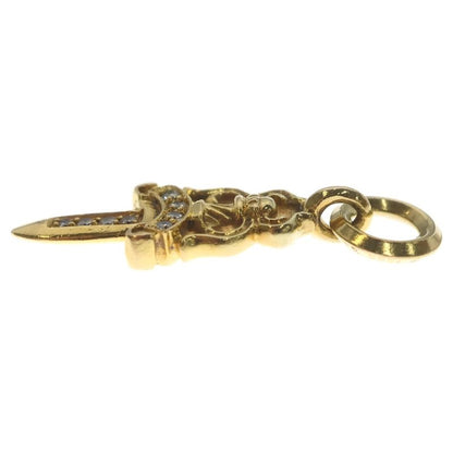 Chrome Hearts 22k 5 Dagger P Dia 5 Charm Pave Diamond Pendant Top Gold