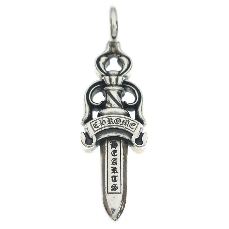 Chrome Hearts Double Dagger Daga Pendant Top Silver