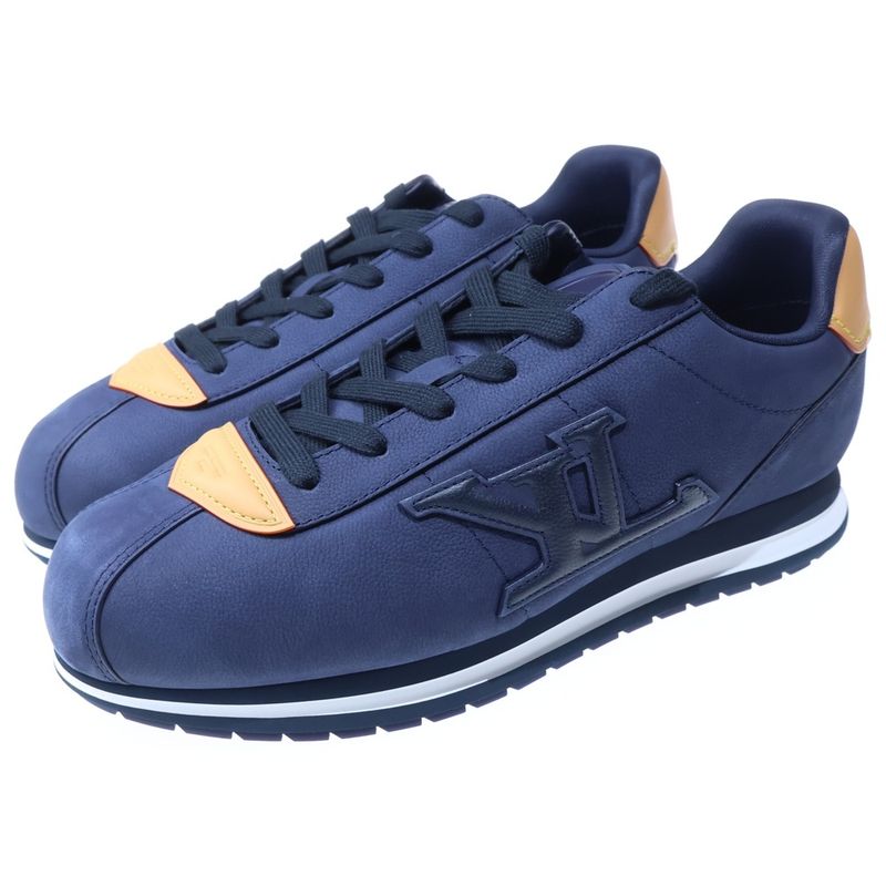 Louis Vuitton LV Buttersoft Suede Leather Low Cut Sneakers Navy