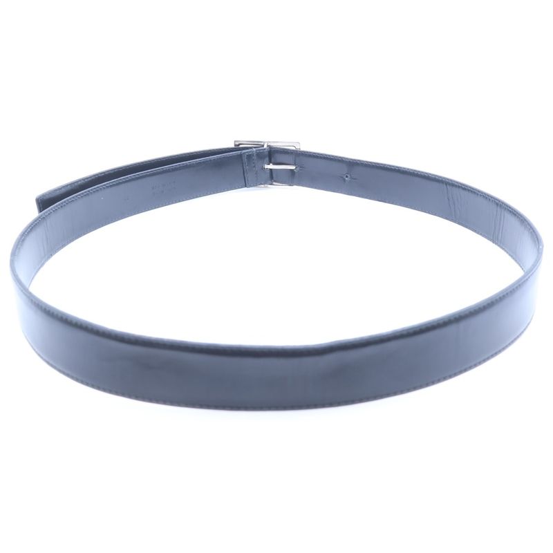 Dior Homme Shiny Metal D Buckle Leather Belt Black