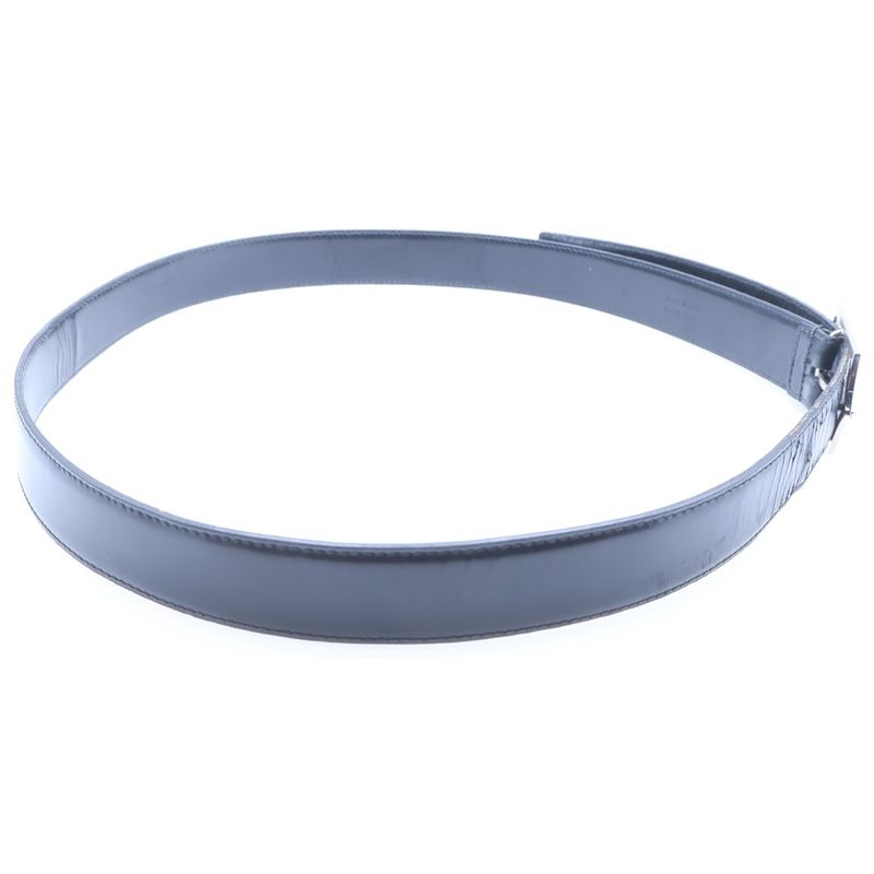 Dior Homme Shiny Metal D Buckle Leather Belt Black