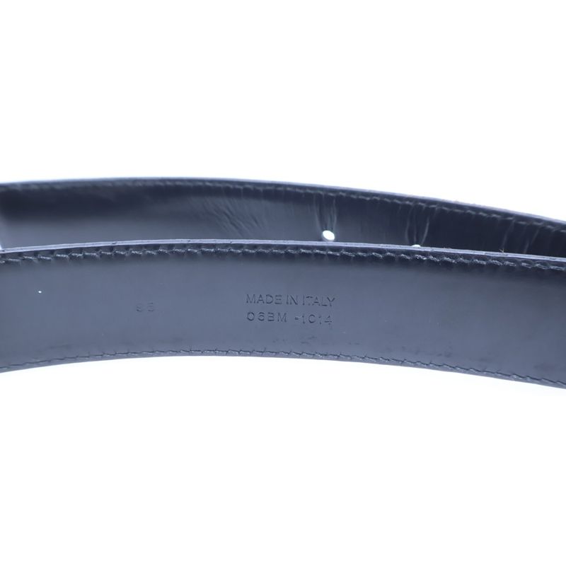 Dior Homme Shiny Metal D Buckle Leather Belt Black