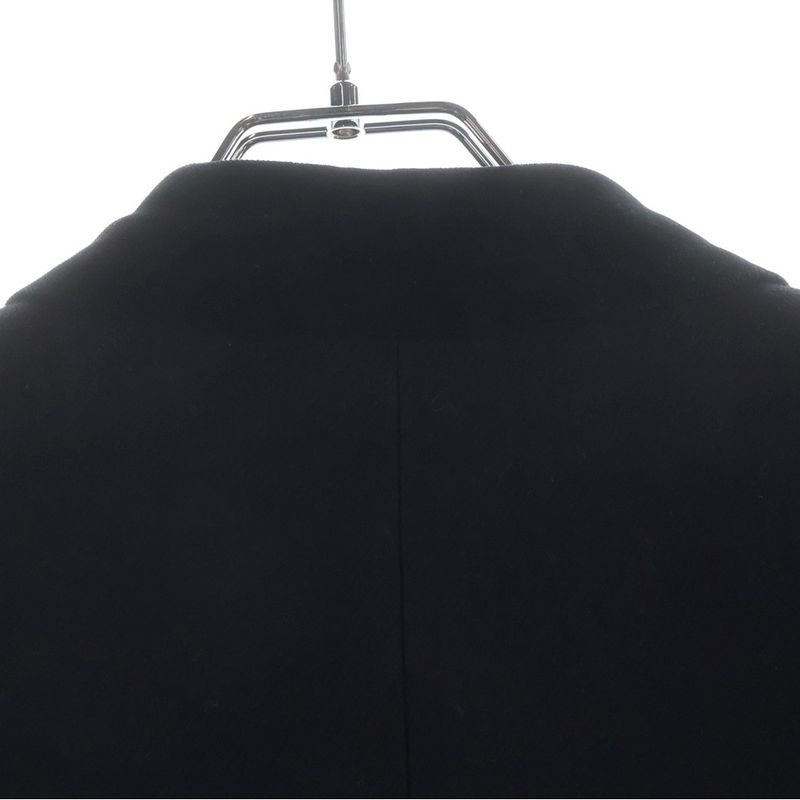 Saint Laurent Paris Velvet Contrast Lapeltier Star Coat Navy