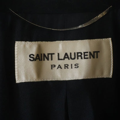 Saint Laurent Paris Velvet Contrast Lapeltier Star Coat Navy