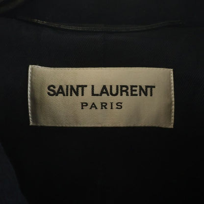 Saint Laurent Paris Melton Pea Coat Navy