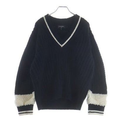 Chanel Coco Neige Wool Knit Sweater Navy