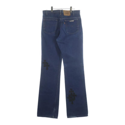 Chrome Hearts Levi's Vntg Blu Orng Tab 517 Washed Denim Pants with Cross Patch