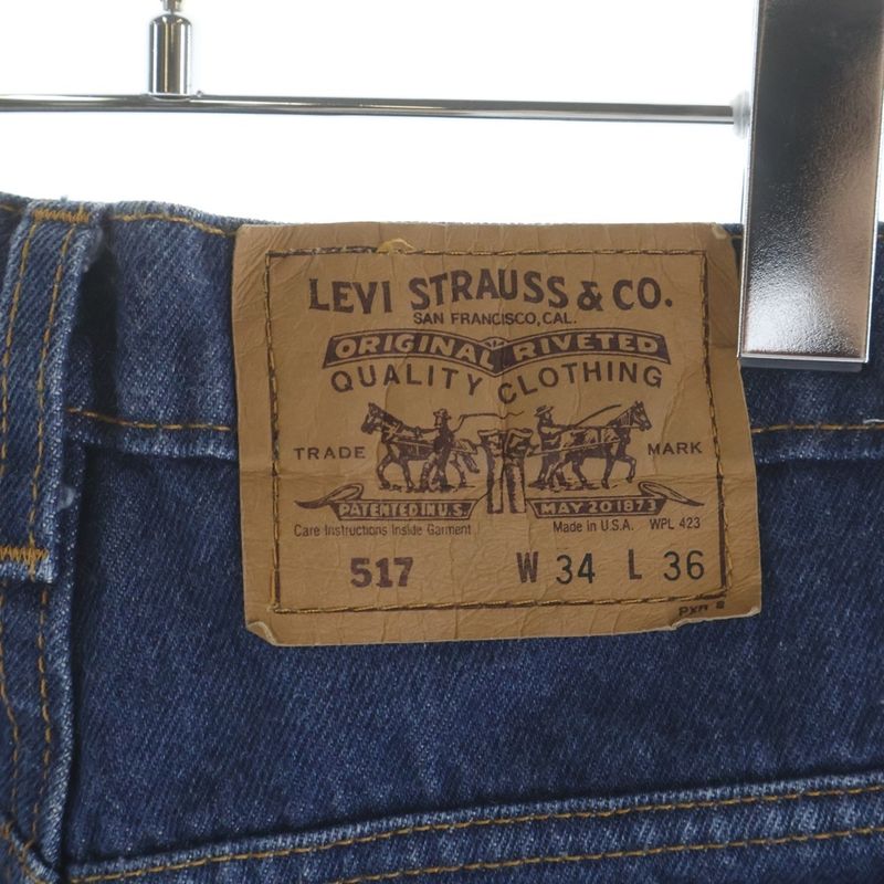 Chrome Hearts Levi's Vntg Blu Orng Tab 517 Washed Denim Pants with Cross Patch