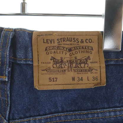 Chrome Hearts Levi's Vntg Blu Orng Tab 517 Washed Denim Pants with Cross Patch