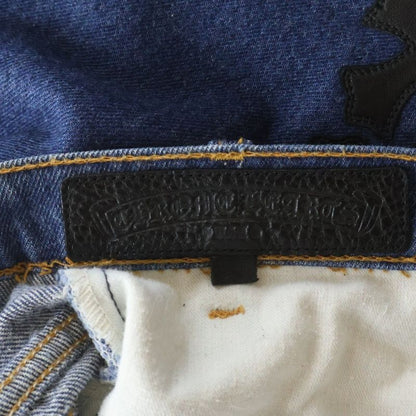 Chrome Hearts Levi's Vntg Blu Orng Tab 517 Washed Denim Pants with Cross Patch