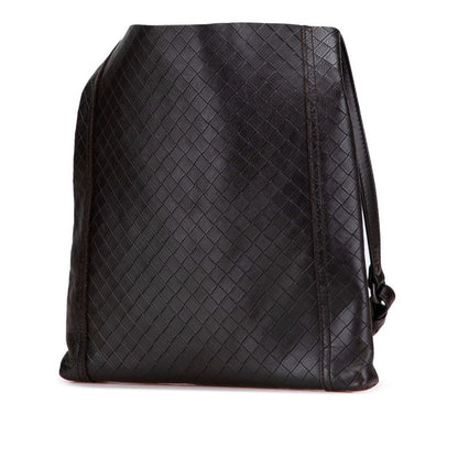 Bottega Veneta Intrecciato Crossbody Shoulder Bag Dark Brown Leather