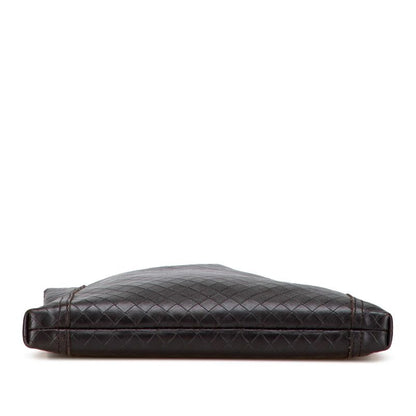 Bottega Veneta Intrecciato Crossbody Shoulder Bag Dark Brown Leather