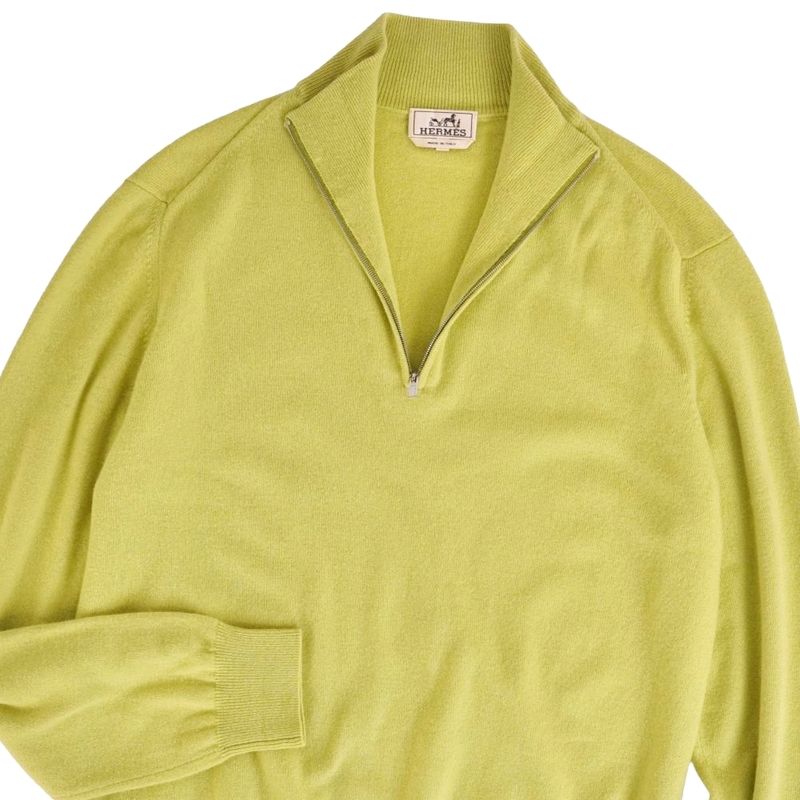 Hermes Knit Sweater Half Zip Long Sleeves