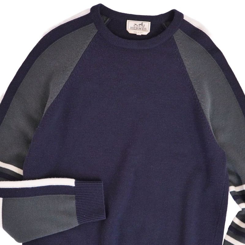 Hermes Knit Sweater Long Sleeve Wool Coat